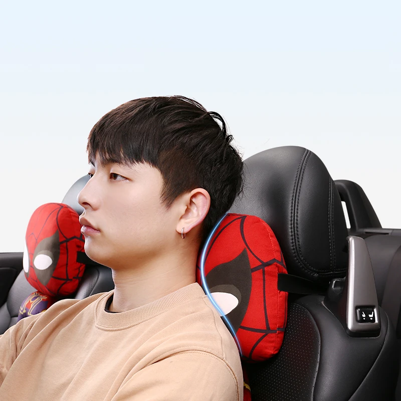 Buy marvel cartoon avengers Thanos Venom cute 3D soft car headrest pillows for the neck support seat head rest pillow accessories