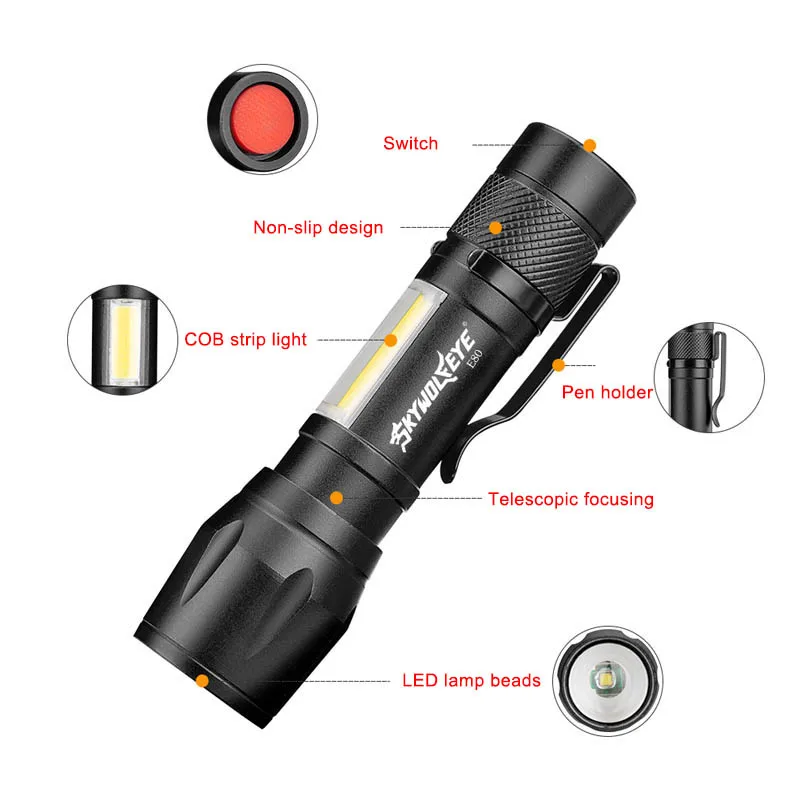 

HOT Multifunction COB Lamp Work Light Flashlight Mini Torch Telescopic USB Rechargeable LSF99