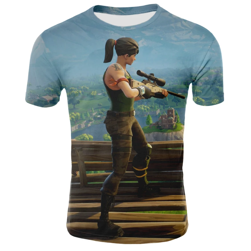 

2019 Summer Boys Girls T Shirts Night Chicken Game T-shirt Battle Royale Kids Tops Clothes Children Print Costume Clothing