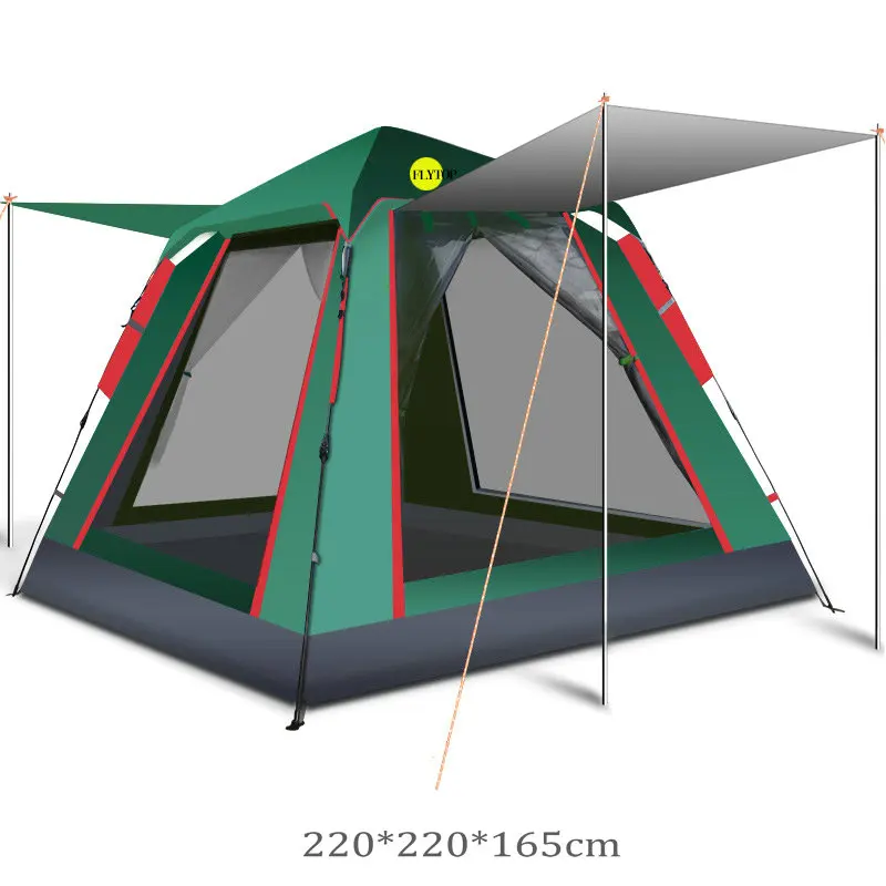 FLYTOP, Сверхлегкий, быстрое автоматическое открытие, кемпинговая палатка, водонепроницаемая, для походов, походов, пикника, портативная семейная Пляжная палатка - Цвет: Upgraded Dark Green
