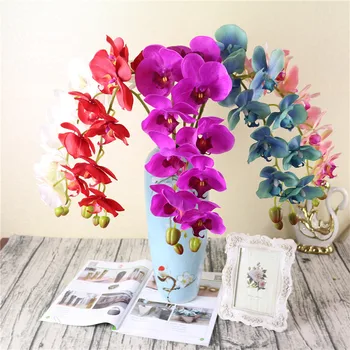 

100cm big artificial Phalaenopsis latex coating silk real touch big orchid Free shipping red big orchid green orchid flower