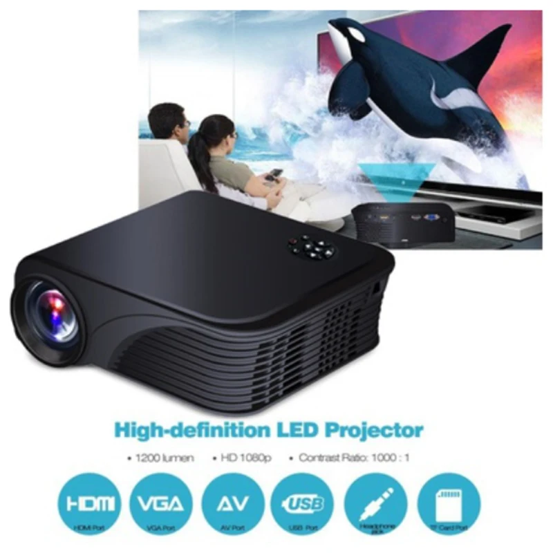 1080P HD Mini Proyector LED Portable HDMI/VGA/USB/TF/AV Video Projector Multimedia Projector HD Projector Home Theater 1080P HD Mini Proyector LED Portable HDMI/VGA/USB/TF/AV Video Projector Multimedia Projector HD Projector Home Theater