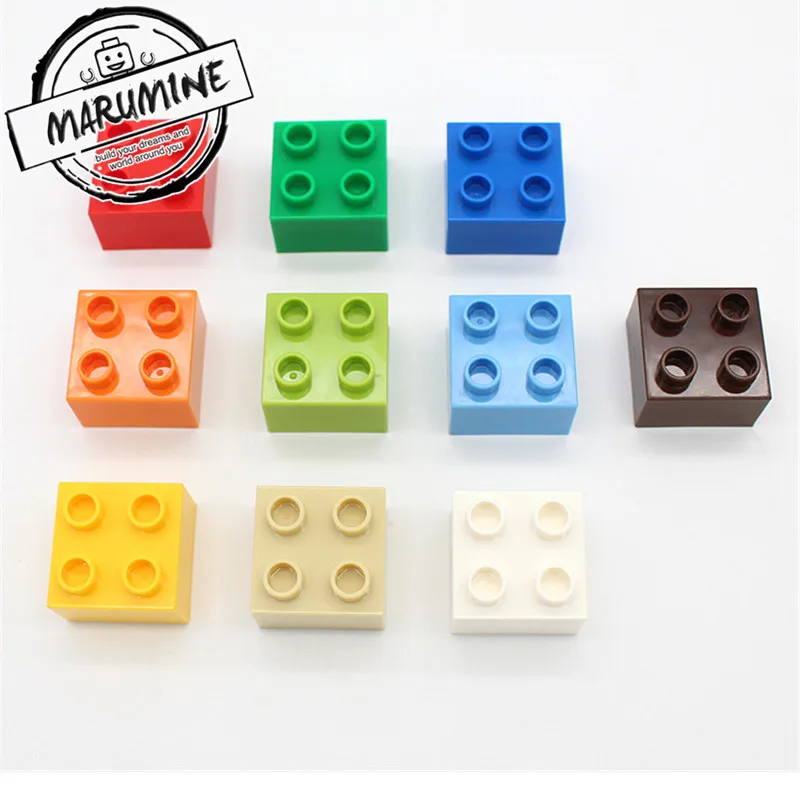 MARUMINE 2x2 Dots Duplo блок 50 шт./лот классические Строительные кирпичи объемные развивающие Technic игрушки подарок для детей