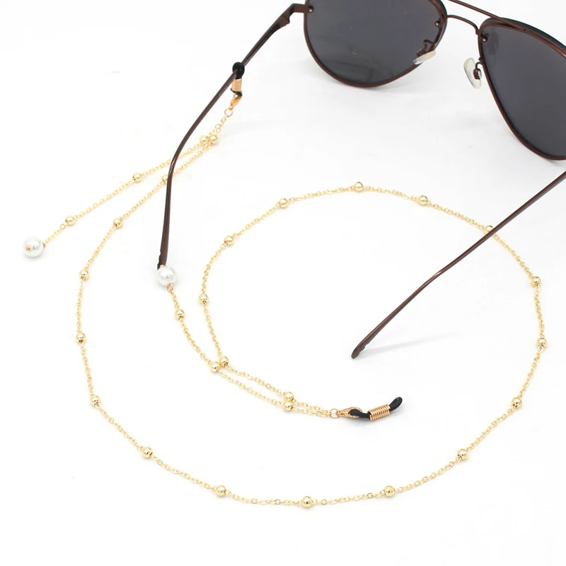 Gold Ball Link Chain Pearl Tassel Eyeglasses Chains Glasses Rope Holder