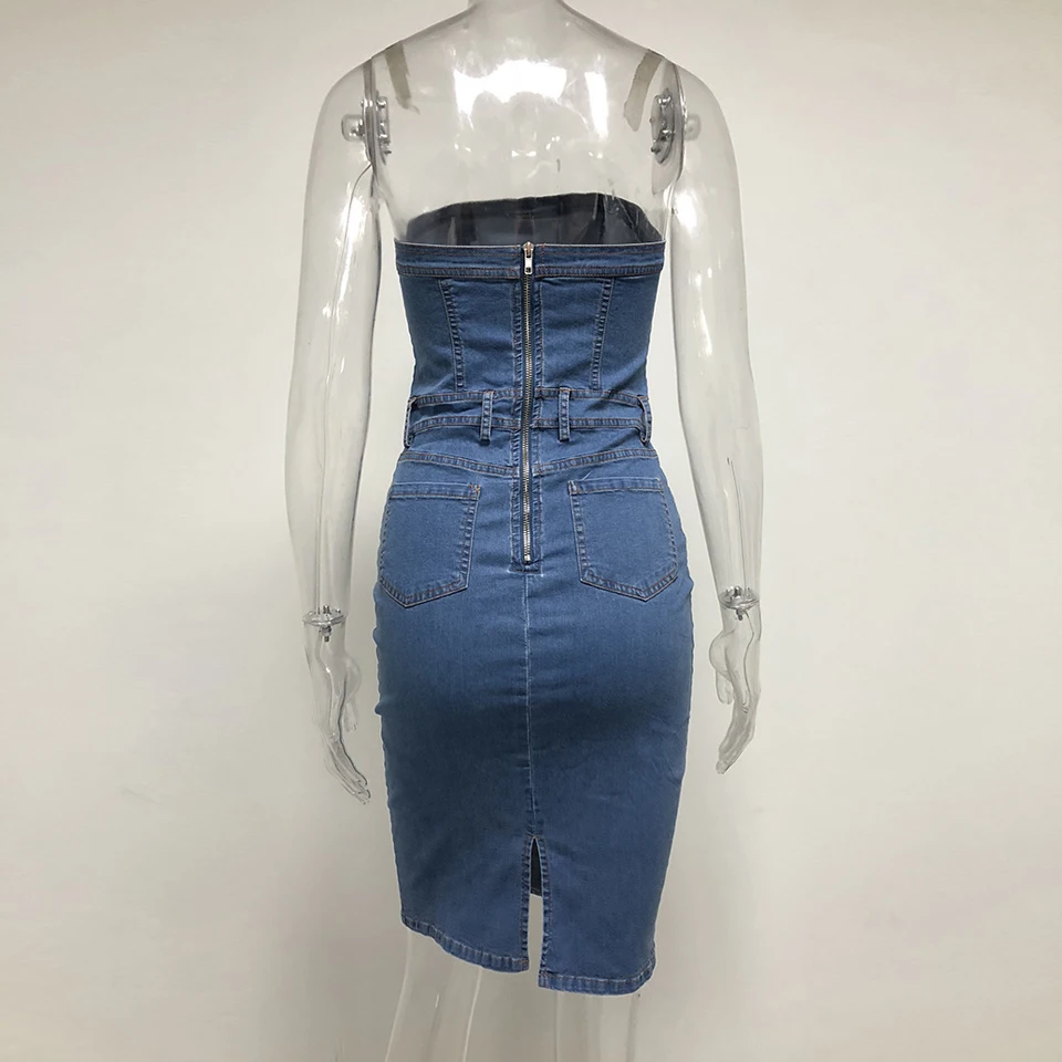 Strapless Denim Dress (10)