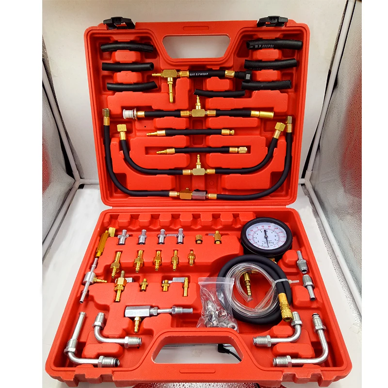 

TU443 Multifunction Fuel System Gasoline Fuel Injection Pump Tester 0-100 PSI Automotive Fuel Pressure Gauge Engine Testing Kit