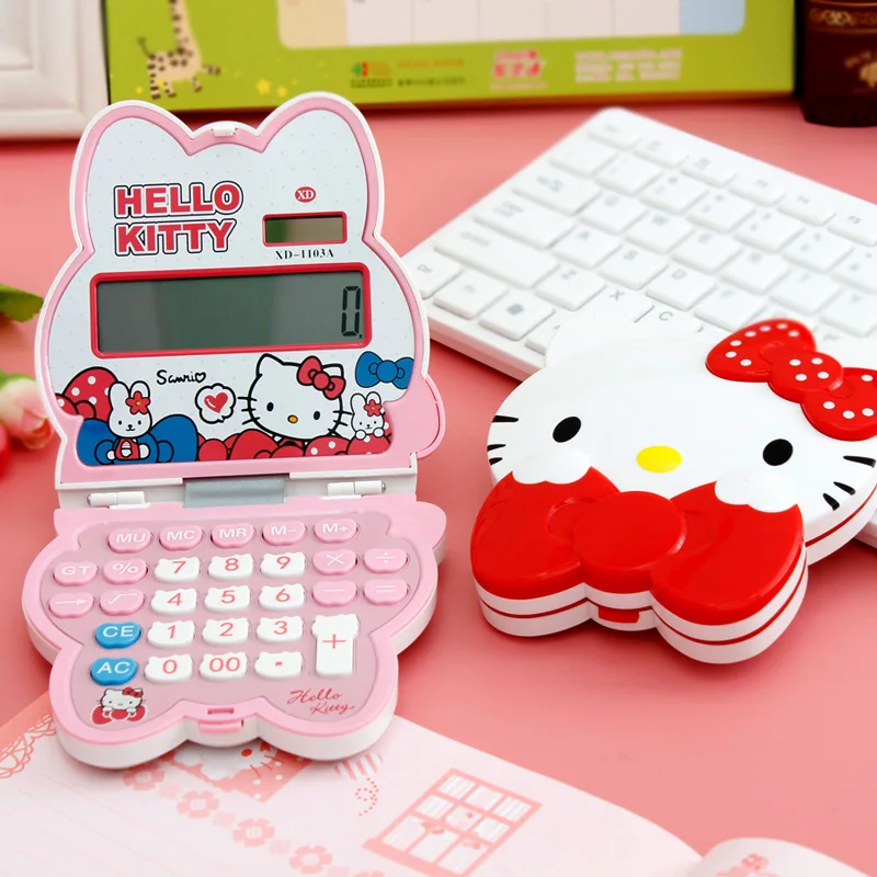Portable cartoon solar hello kitty calculator 12 finance student exam office computer Portable cartoon solar hello kitty calculator 12 finance student exam office computer