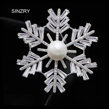 

SINZRY Classic Cubic zirconia jewelry accessory brilliant snowflake brooches pin elegant OL scarf buckles costume jewelry gift