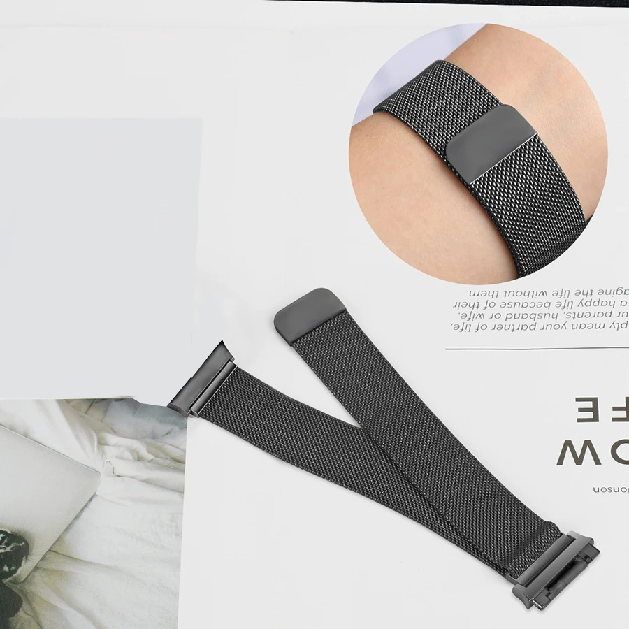 Haoba Milanese Loop часы ремешок для fitbit ионной Замена wriststrap Нержавеющая сталь ремешок браслет с магнитной застежкой