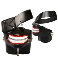 Маскарадная маска в стиле японского вурдалак Косплей канеки мсак для Хэллоуина страшные вечерние регулируемые маски на молнии+ мигающий Косплей Аниме