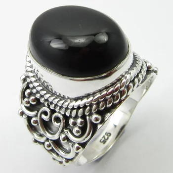 

Black Onyx Ring Size 6.25 7.9 Grams New Wholesale Jewelry Unique Designed