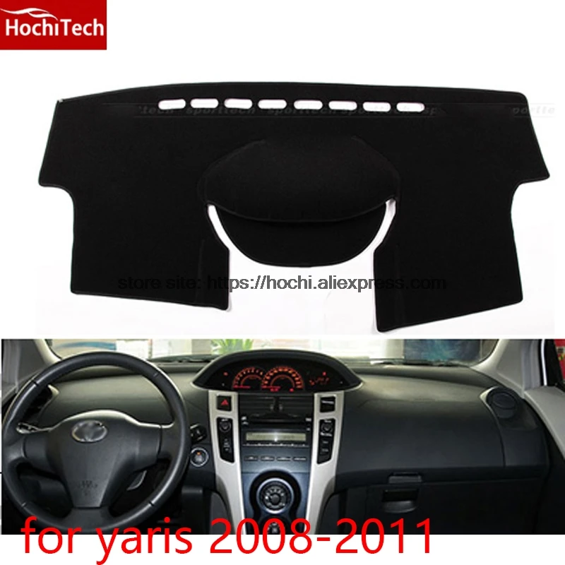 For toyota yaris L 08-16 Double layer Silica gel Car Dashboard Pad Instrument Platform Desk Avoid Light Mats Cover Sticker | Автомобили и