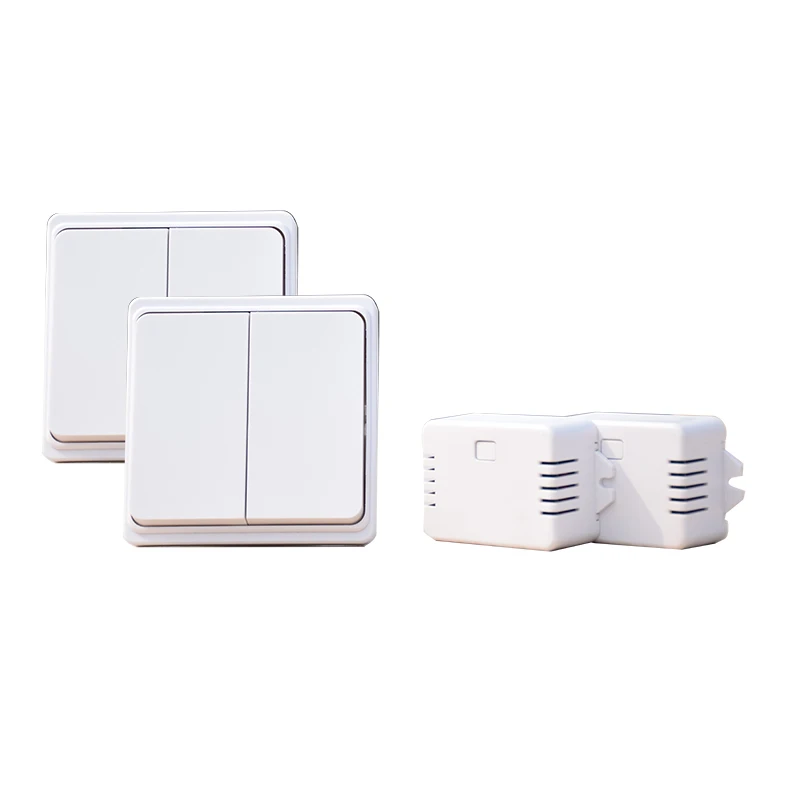 

Augia Wireless Switch 2 buttons 2 receiver 2 gang Waterproof Push Button Switch Wall Light Swich 70m Long Range Free Shipping