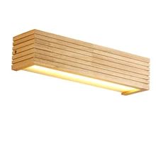 DX Modern Wood Wall Lights Bathroom Mirror lamp Hallway Wandlamp Bed light nordic home lighting sconce vintage wall lamp