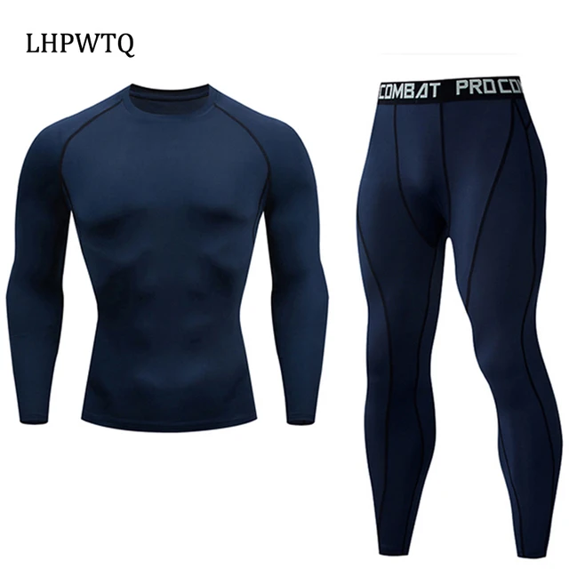 Quick Dry Men's   Thermal underwear Sets  Running Compression Sport Suits Basketball Tights Clothes Gym Fitness Jogging Sportswe 1