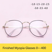 1,0-1,5-2,0-2,5-3,0-3,5-4,0 с украшением в виде кошачьих ушек Для женщин Близорукость очки, металлическая оправа, модные, близорукие очки с короткими очки для коррекции зрения