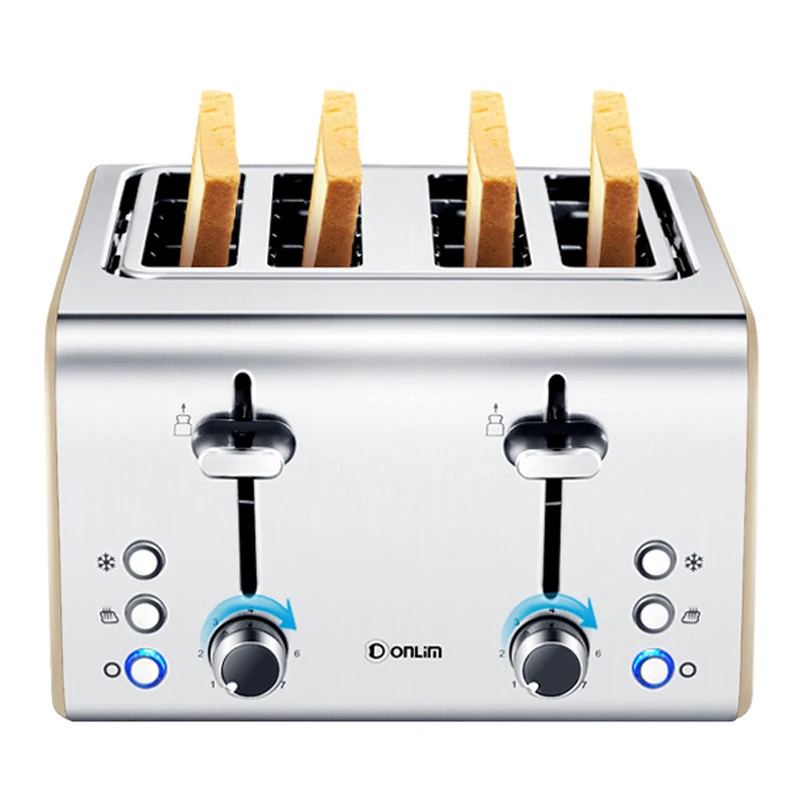 

European Toasters 4 Slices Stainless Steel Toaster Automatic Fast Heating Bread Toaster Home Breakfast Maker Kitchen Appliances