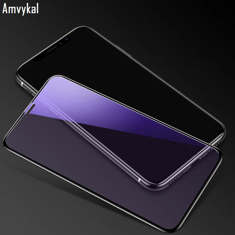 Amvykal для iPhone XR X XS Max 8 7 6s Plus закаленное стекло анти-синий светильник 9D полное покрытие стекло 9D полное покрытие защита экрана