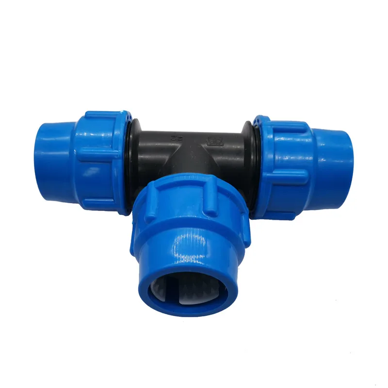 

T Irrigation Garden Water Connectors Thread Pipe Quick Connector Compression Coupler PE DN32