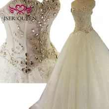 Роскошные Crstal свадебное платье размера плюс яркие кружевные свадебные платья из фатина Китай арабские свадебное белое свадебное платье WX0135