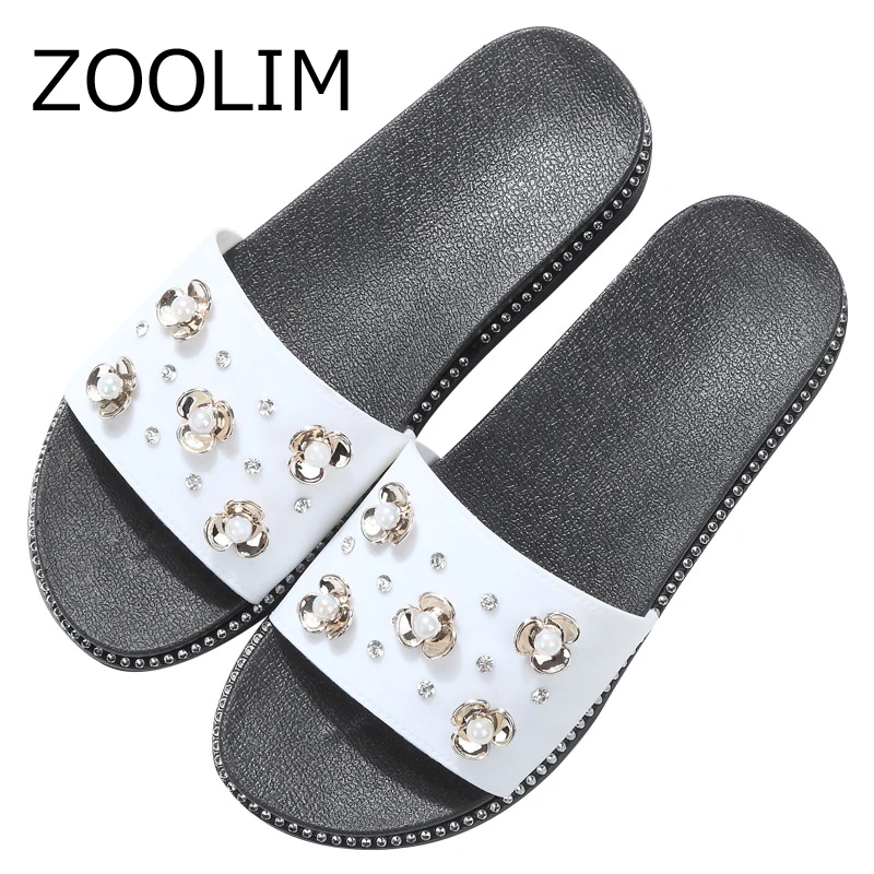 Women Bling Slippers Sandals Flip Flops Diamond Open Toe Slides Female Fashion Platform Shoes 