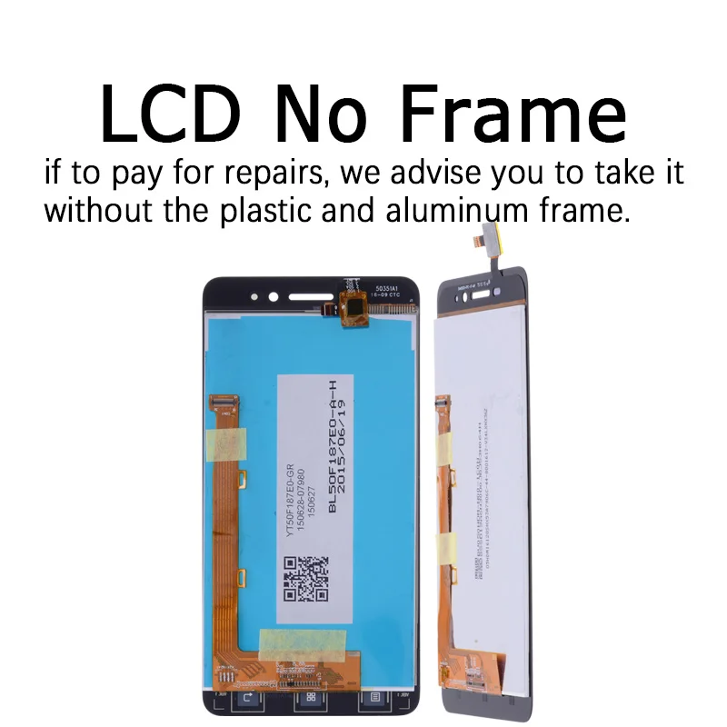 Дисплей для Lenovo S60 S60W S60T S60A LCD в сборе с тачскрином на рамке черный белый