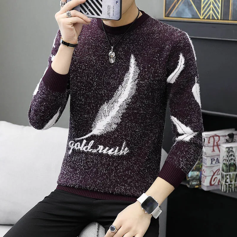 Осенний корейский модный свитер для мужчин и женщин с рисунком оленя Sika, повседневные трикотажные пуловеры, приталенный Рождественский подарок, мужской свитер - Цвет: 6619