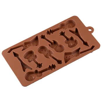 

Silicone Mold 10 Even Guitar Shapes 3D Chocolate Mould Ice Cube Tray Mold DIY Baking Molds Pudding Mold Cake Decorating