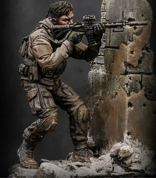 

75mm Scale Resin Figure Model Kit Modern Special Forces With Base Static Modeling Assembling DIY Toys Hobby Tools Creative Gift