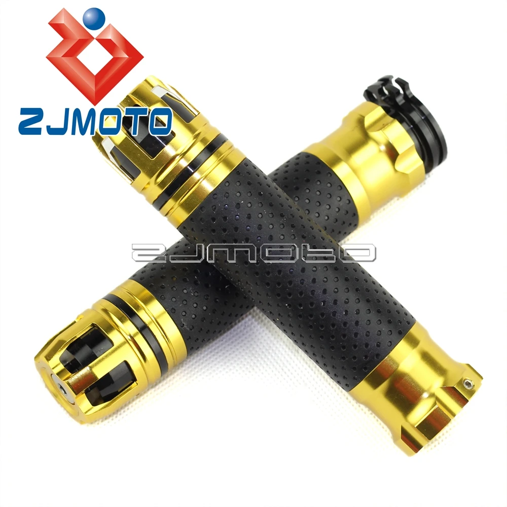 Motorcycle Aluminum Rubber 7/8" Hand Grips For KAWASAKI NINJA 250R ZX6R