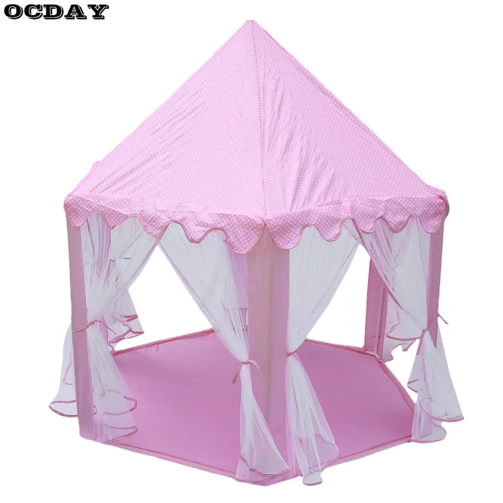 

Children Tent Play House Folding Tipi Lovely Girls Princess Castle Outdoor Indoor Playhouse Waterproof Toy Tents For Kids Gifts