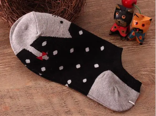 KL99 милые стильные носки с закрытым носком для девочек женские низкие носки невидимые хлопковые носки-Тапочки - Цвет: Черный