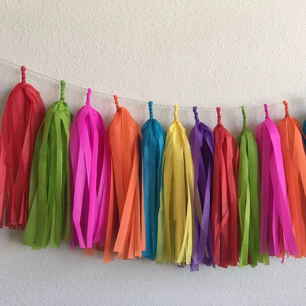 YORIWOO 14inch 35cm 5pcs Rose Gold Tassel Tissue Paper Tassels Party Wall Hanging Decoration Wedding Garland Birthday Bunting
