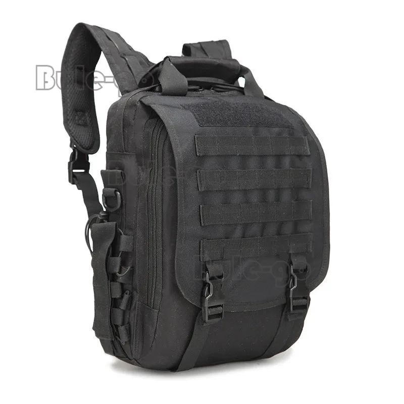 MWS Black Tactical 14 Laptop Computer Carrying Case Backpack Shoulder Bag Molle
