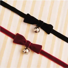 Модное ожерелье-чокер в стиле панк с бантом для женщин Серебряное колье с подвесками Ожерелье для косплея черная бархатная лента короткое ожерелье 79