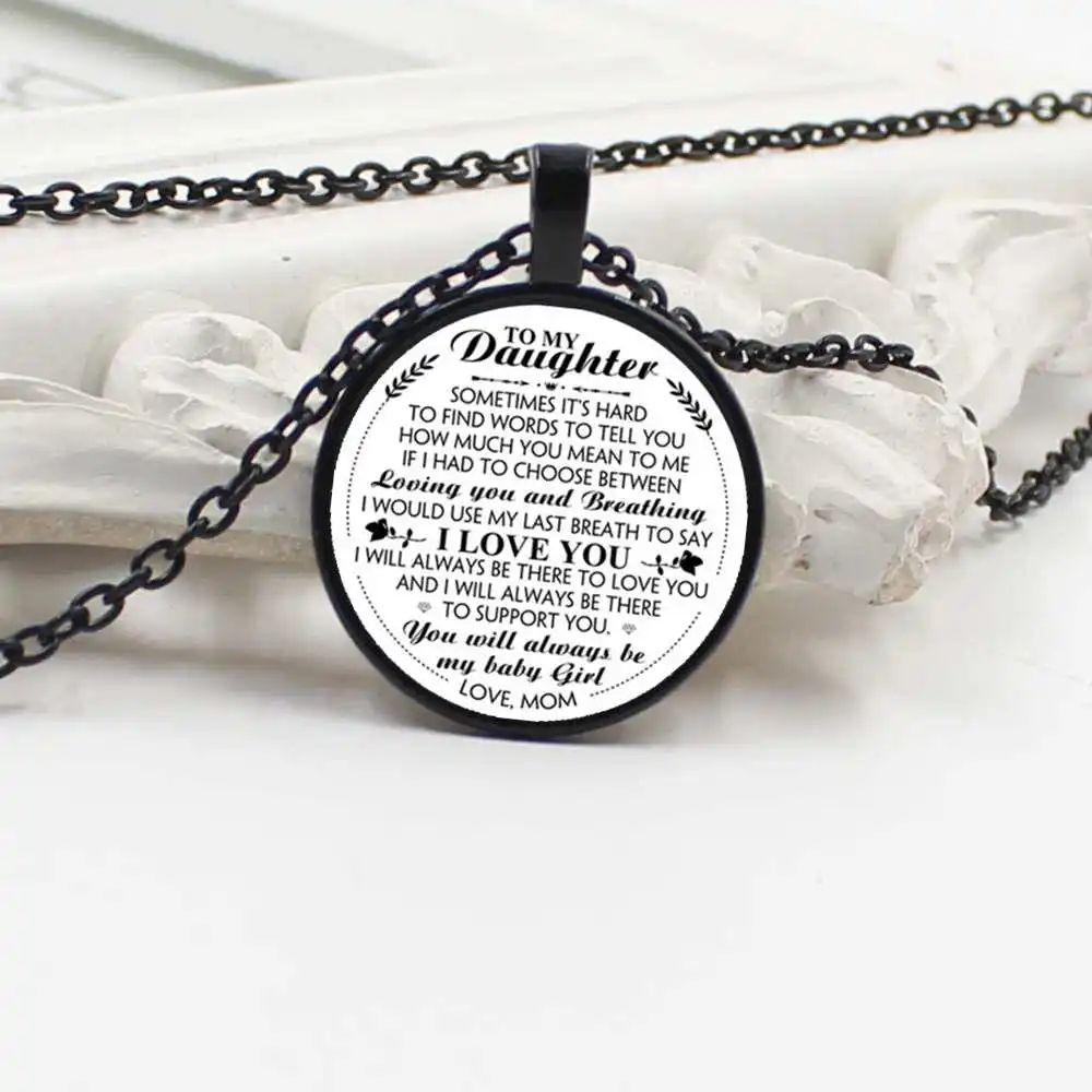 

New charm to my daughter affectionate rumors glass round pendant necklace men and women gift jewelry