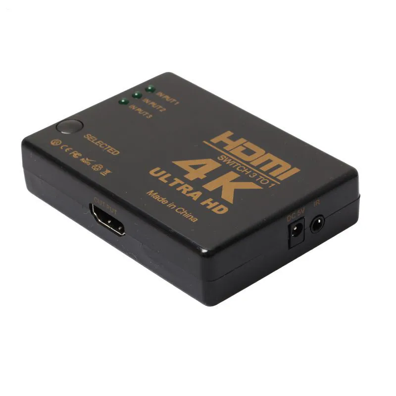 3 в 1 Переключатель Селектор Ultra HD 4K x 2K HDMI переключатель сплиттер коробка 3 порта 3D 1080p ИК пульт дистанционного управления для DVD HDTV Xbox