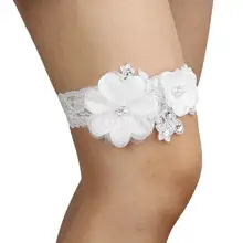 Горячая Ручная работа Кристалл Стразы Цветок кружевной свадебный для невесты подвязка с жемчугом M/L