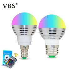1 pcs 색상 변경 스포트 라이트 led rgb 전구 메모리 e14 e27 led 램프 원격 조명 24 키 컨트롤러 홈 장식(China)
