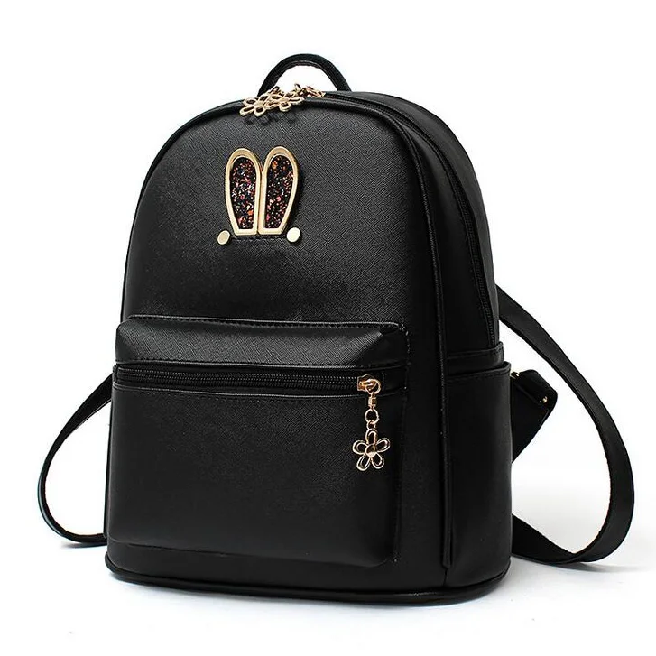 Fashion Lady Backpacks Women Hand Bags Diamonds Rabbit Ears Brand Shoulder Bag Girls Students Teenager School