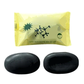 

1PC Tourmaline Bamboo Soap 50g Tourmaline Black Soap Natural Acne Soap Traditional Charcoal Active Energy Herbal Soaps For Acne