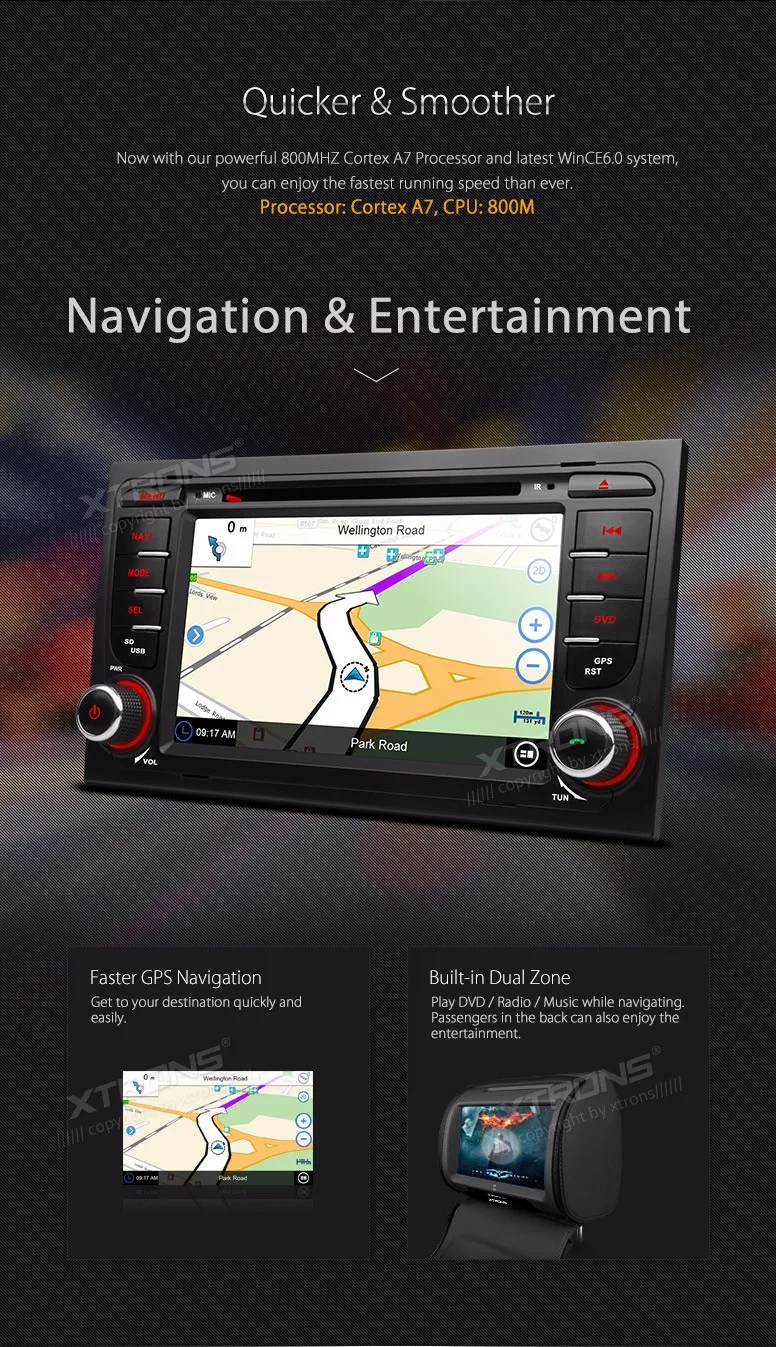 Cheap 7" Double 2 Din Car Radio DVD GPS Navi Fit For Audi A4 S4 RS4 Auto Video Player Dual Channel CANbus Touch Screen Audio Stereo 7