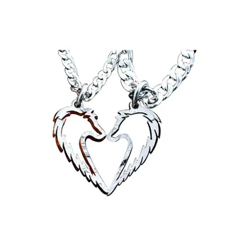 

2017 Tribal Wolf Statement Pendant Charm Couples Jewelry Necklaces, Love Wolf Couples Necklaces Best Gifts To Lovers