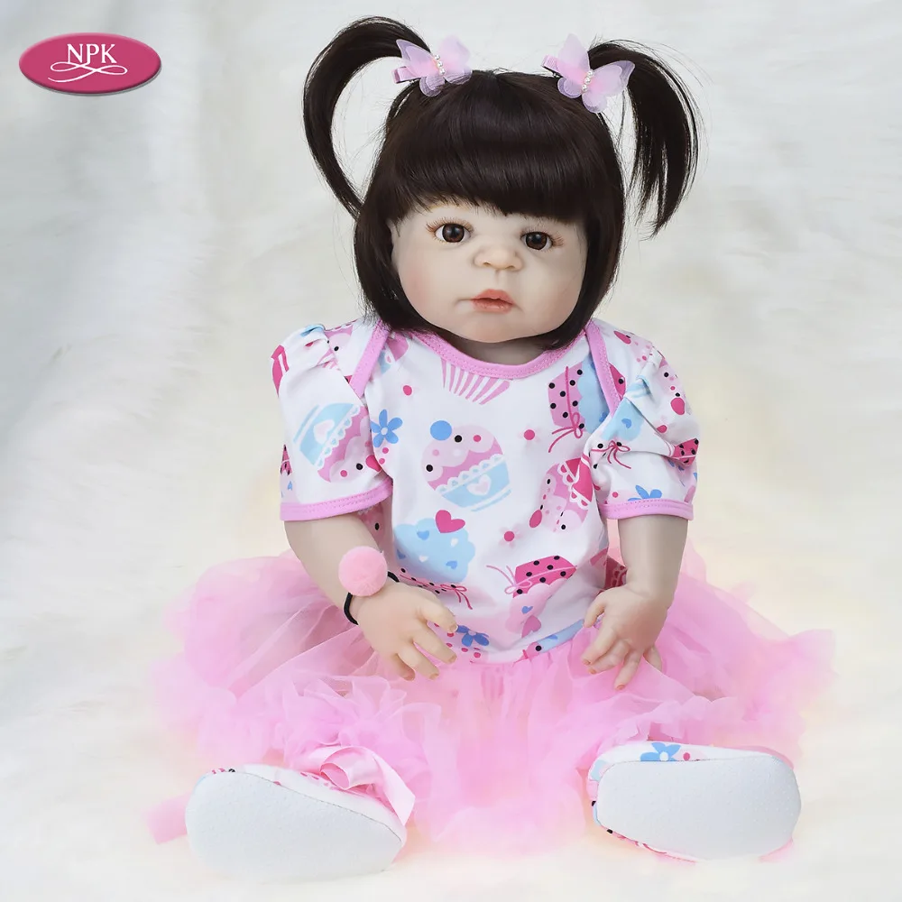 

NPK Lifelike Baby Girl Reborn Doll 57CM Full Vinyl Silicone Dolls Newborn Babies Princess Fashion Bath Toy Reborn Bonecas Menina