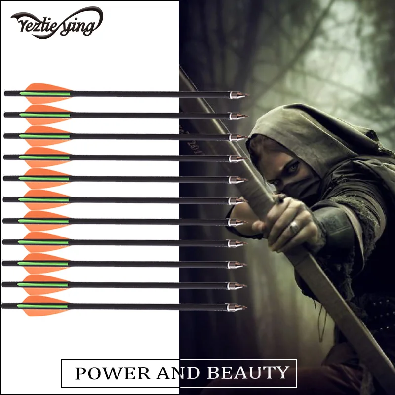 12 Pc 13 16 18 インチクロスボウボルト用カーボンアロークロスボウ可変先端屋外クロスボウ狩猟 Carbon Arrow Archery Huntinglongbow Hunting Aliexpress