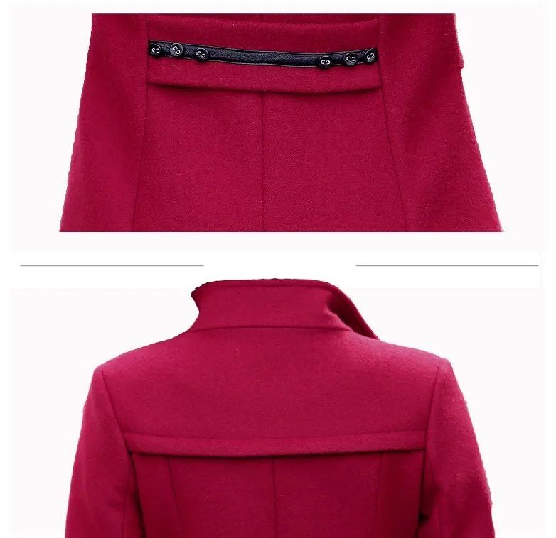 Autumn And Winter Wool Jacket Women's Clothing backred