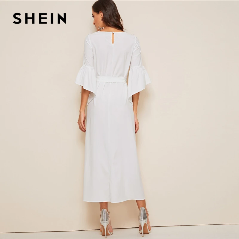 SHEIN متعدد الألوان تعادل عارية الذراعين الاستوائية طباعة الصيف بوهو مثير اللباس المرأة كم كاب صالح ومضيئة العميق V الرقبة البسيطة فساتين