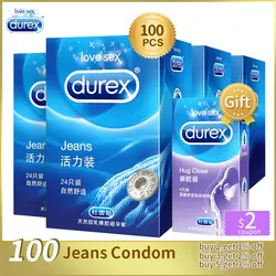Durex 100 шт. презервативы гладкой смазкой мужской презерватив для мужчин пенис взрослых контрацепции рукав оргазм Safy Секс игрушки