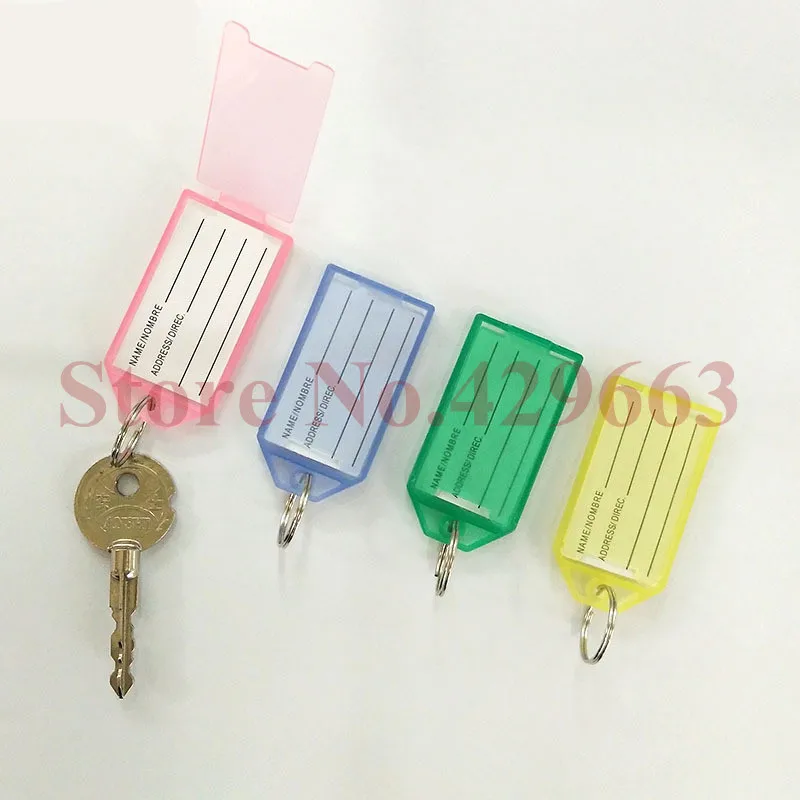 100 pieces/lot Blank Plastic Keychains Rectangle luggage tag Insert