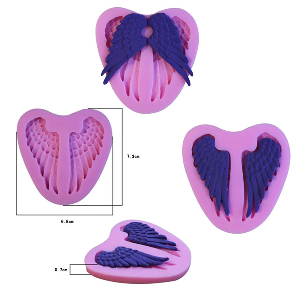 

MENGXIANG 1 Pcs New Arrival Angle Wing Silicone Mold for Fimo Resin Polymer Clay Fondant Cake Chocolate Tool DIY